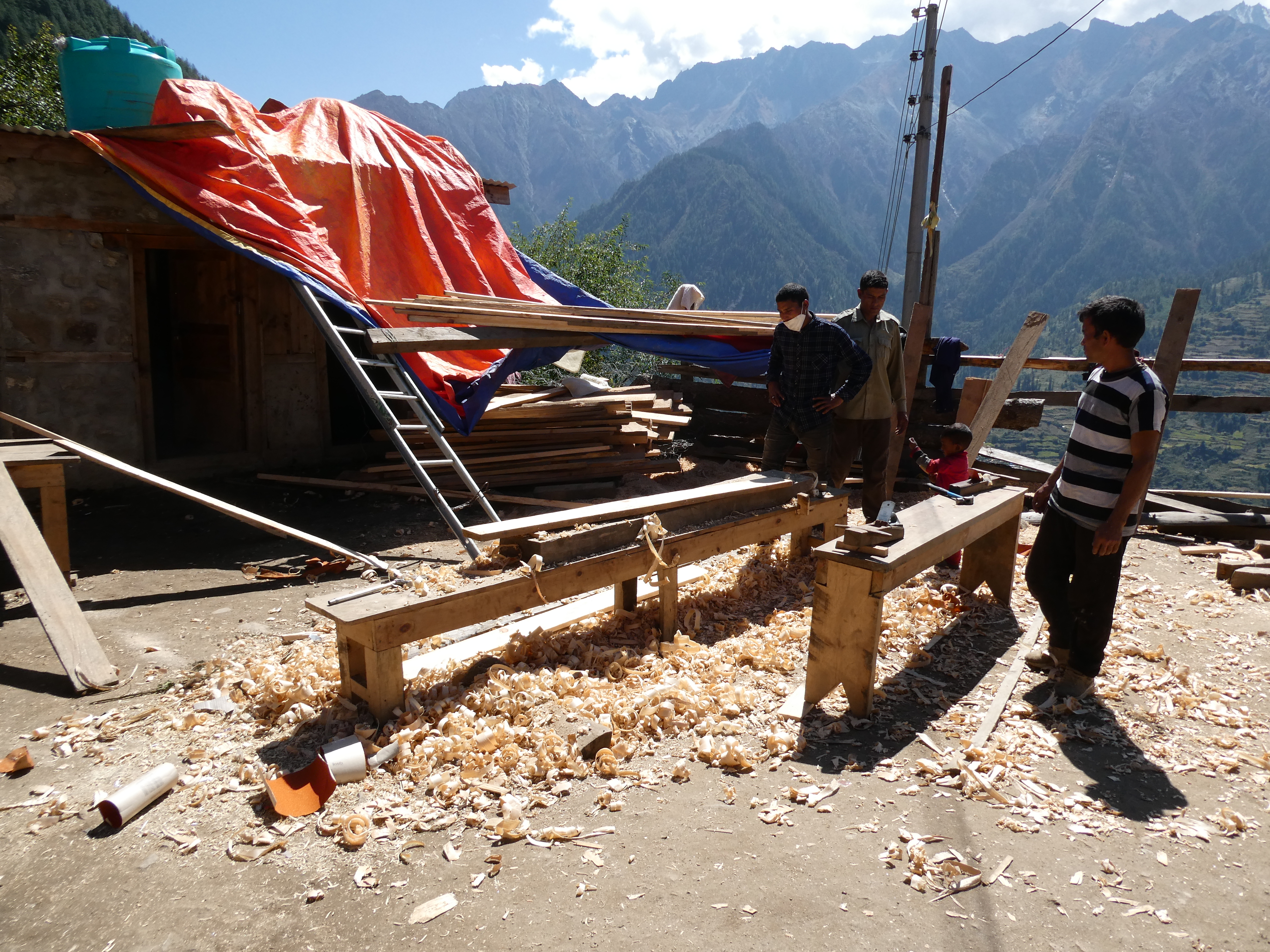 Nepal Schulgebäude im Bau